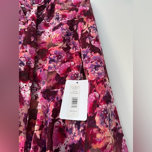 $1080 MIKAEL AGHAL Floral Maxi Dress Fucsia Color Size 6 NWT - Picture 12 of 15